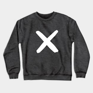 Diagonal Cross Plus Sign Monochrome Minimal Nordic X Crewneck Sweatshirt